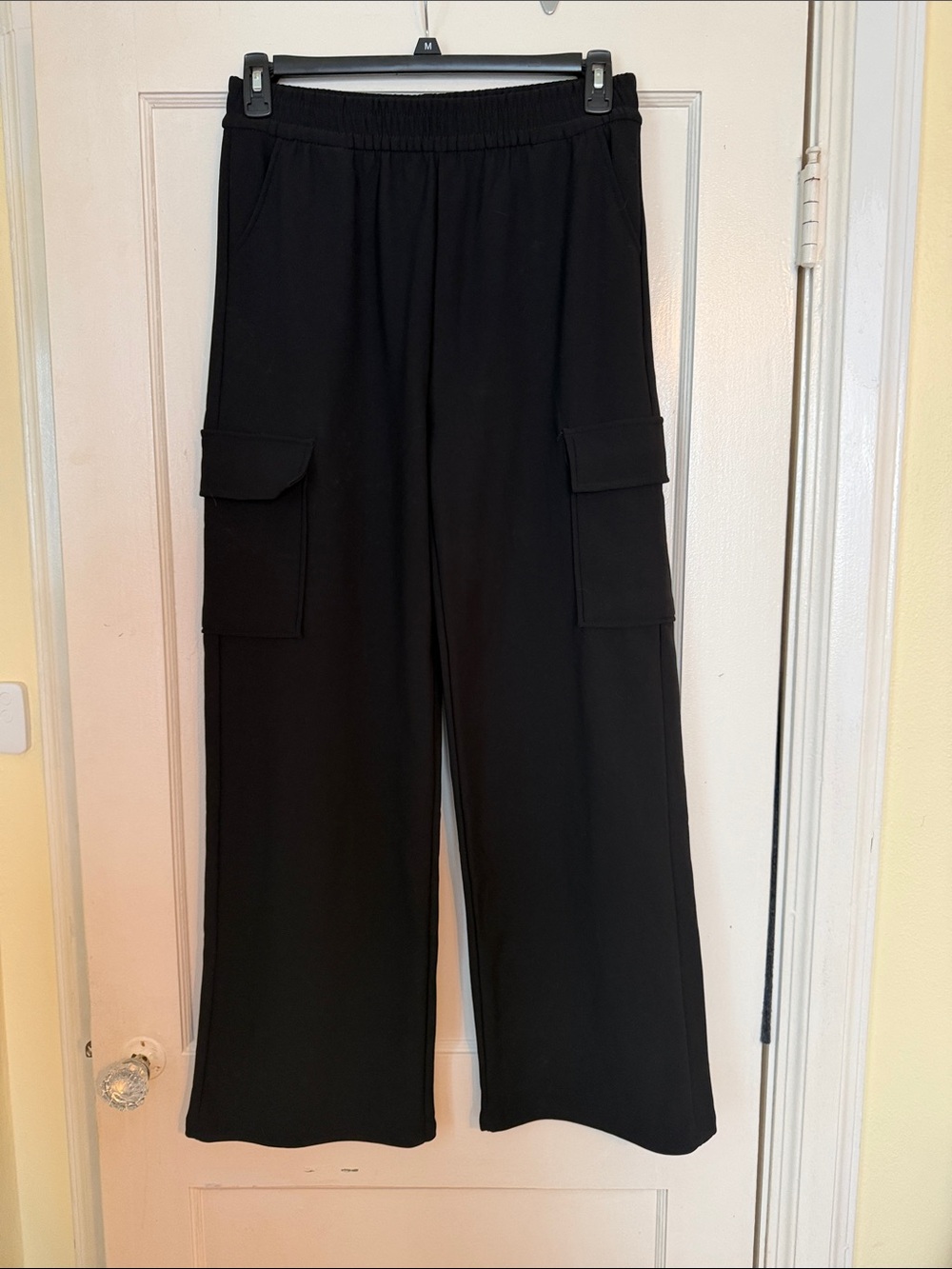 New Mix Black Wide-Leg Cargo Trousers